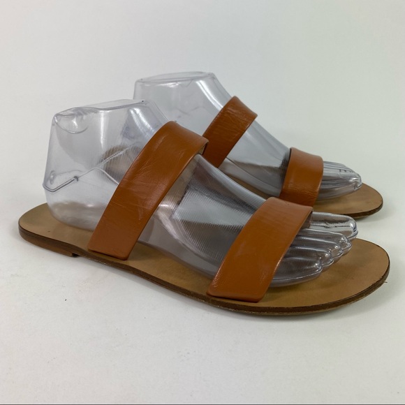 J crew Sandals two strap open toe leather 9